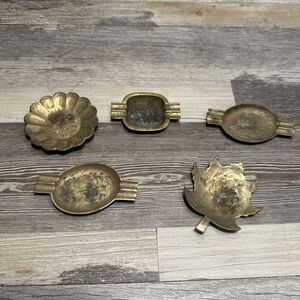 India Brass Ashtray Lot of 5 Small Vintage